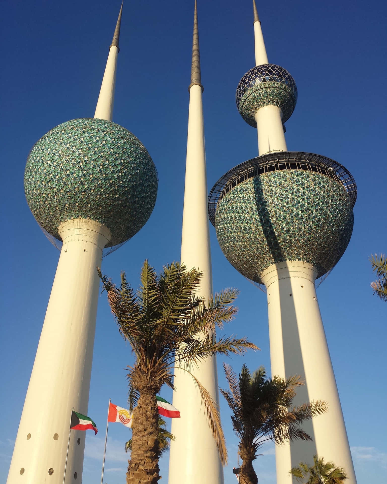 Kuwait Towers From Below Phone Wallpaper