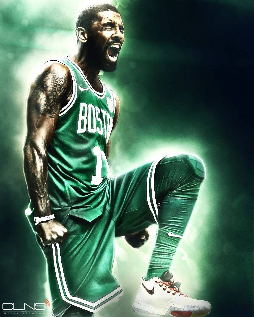 Kyrie Irving Glowing In Green Wallpaper
