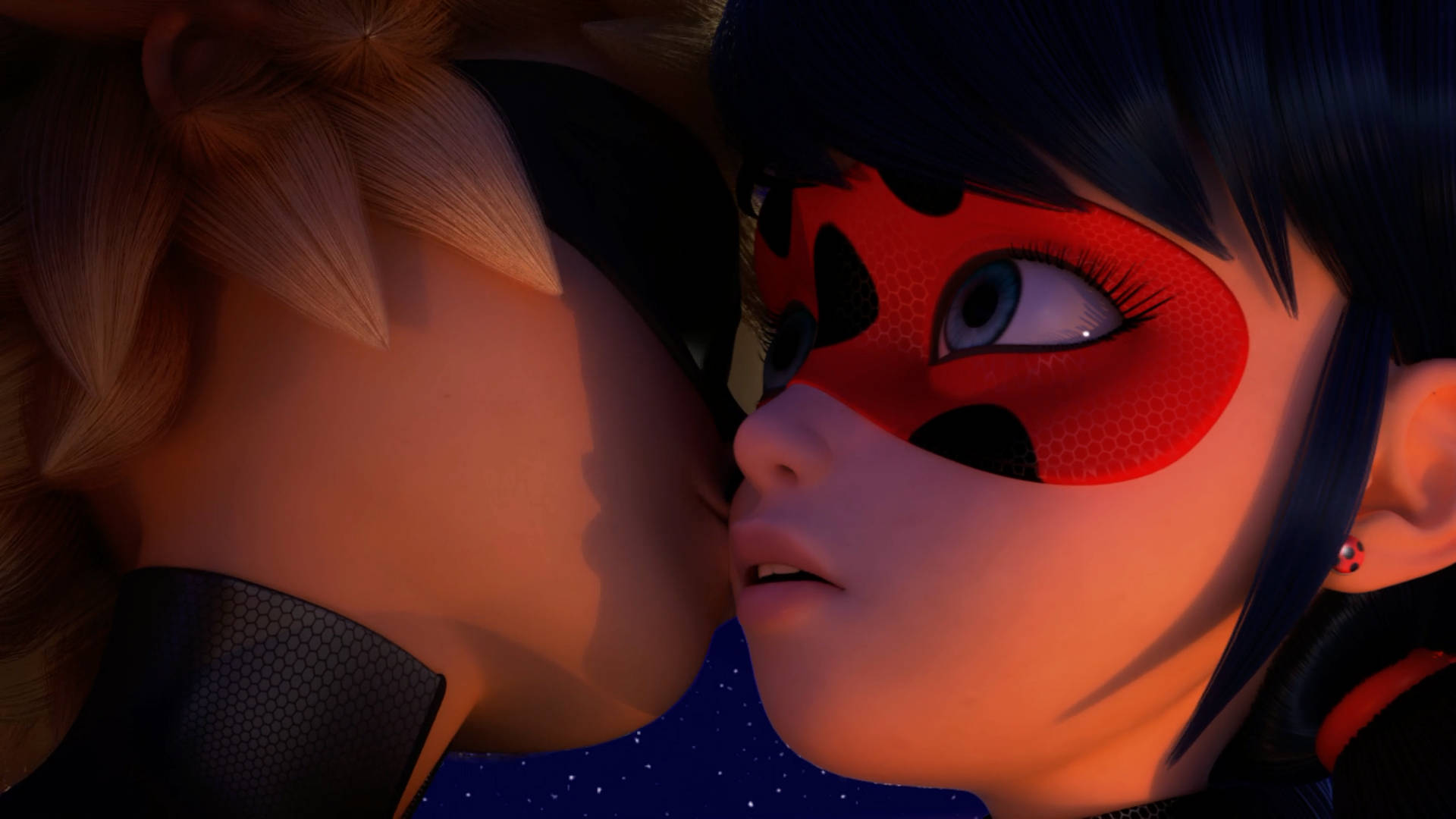 Download free Ladybug And Cat Noir Kiss Mask Wallpaper - MrWallpaper.com