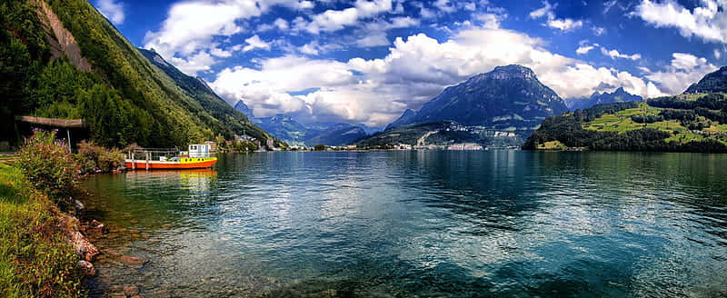 Lake Lucerne Panoramic Desktop Wallpaper