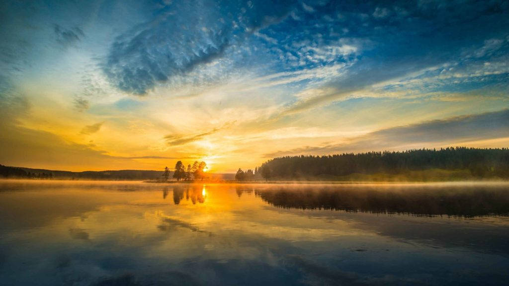 Lake Sunrise Nature Wallpaper