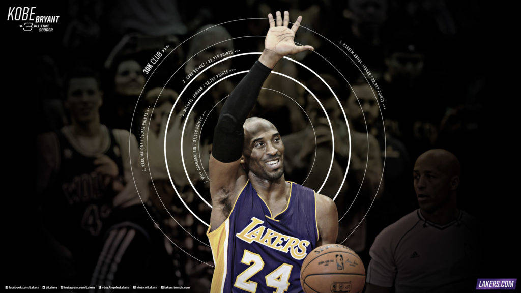 Lakers Hd Kobe Bryant Waving Wallpaper