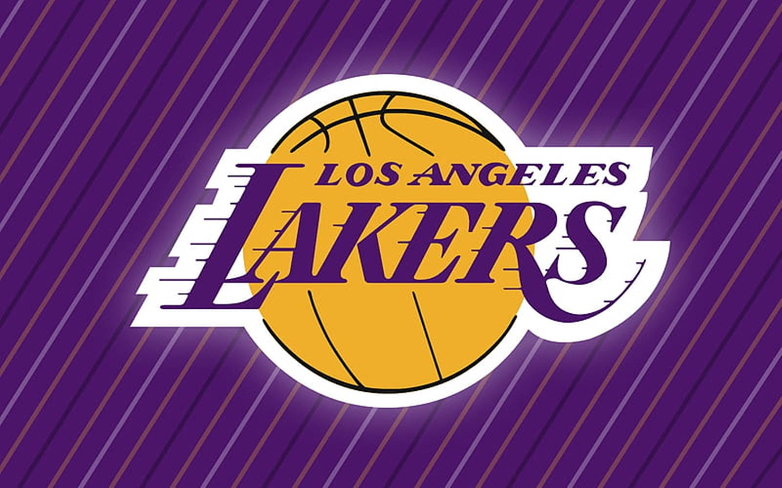 Lakers Logo On Purple Vertical Lines Wallpaper