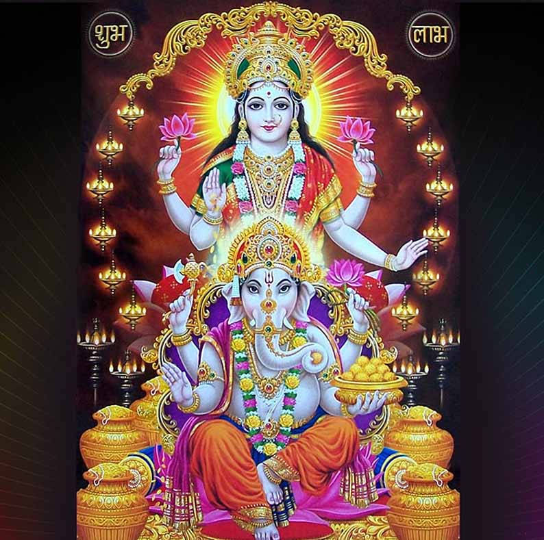 Lakshmi Devi And Ganesh Desktop Wallpaper
