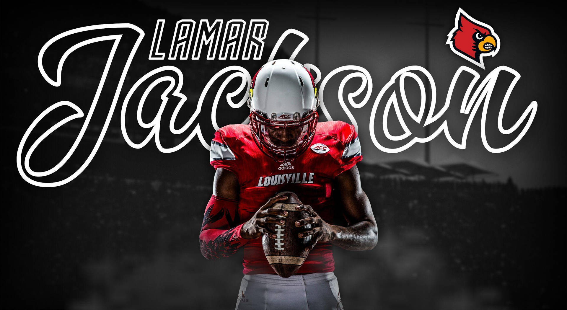 Download free Lamar Jackson White Stylised Name Wallpaper - MrWallpaper.com