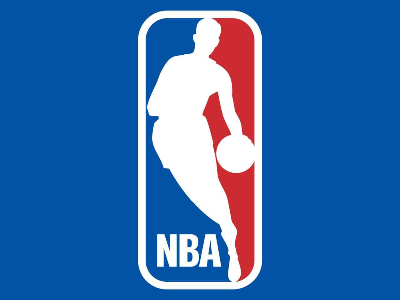 Large Nba Logo On Blue Canvas Wallpaper