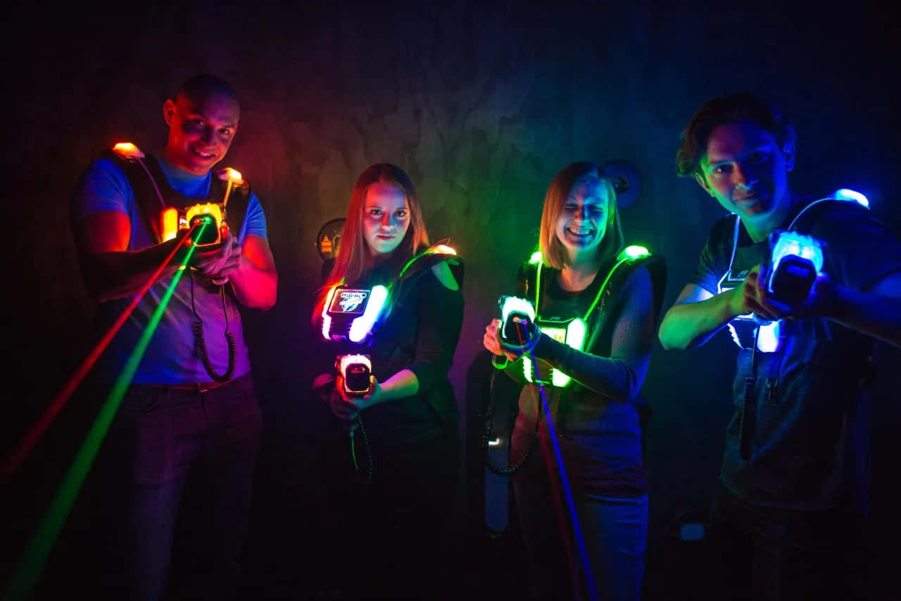 Laser Tag Team Ready For Action Wallpaper