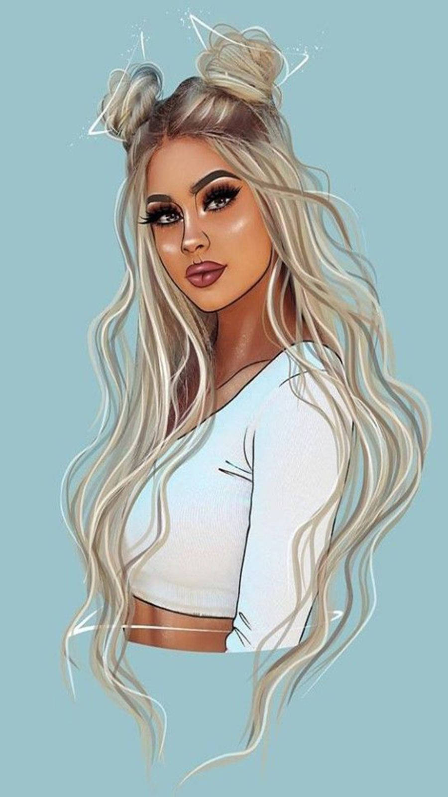 Latina Cool Girl Cartoon Blonde Wallpaper