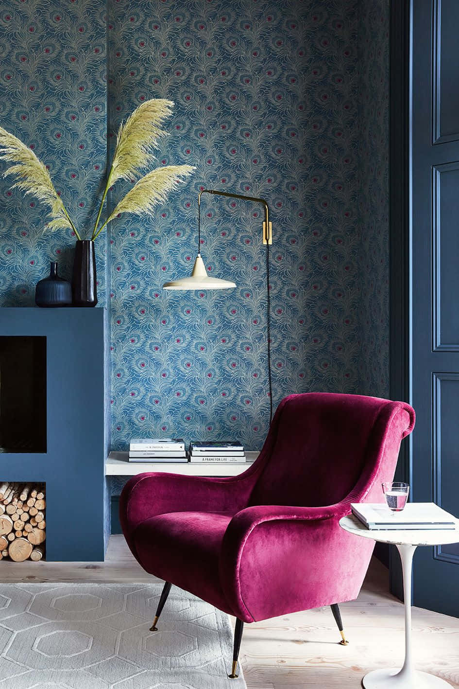 Lawson Lounge Chair In Fuchsia Pink Wallpaper