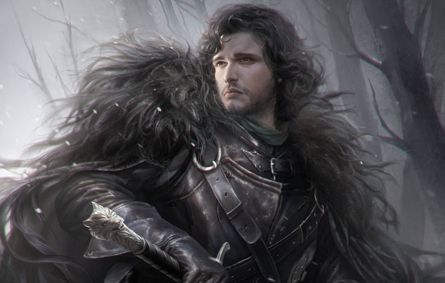 Leafless Trees Jon Snow Game Of Thrones Wallpaper