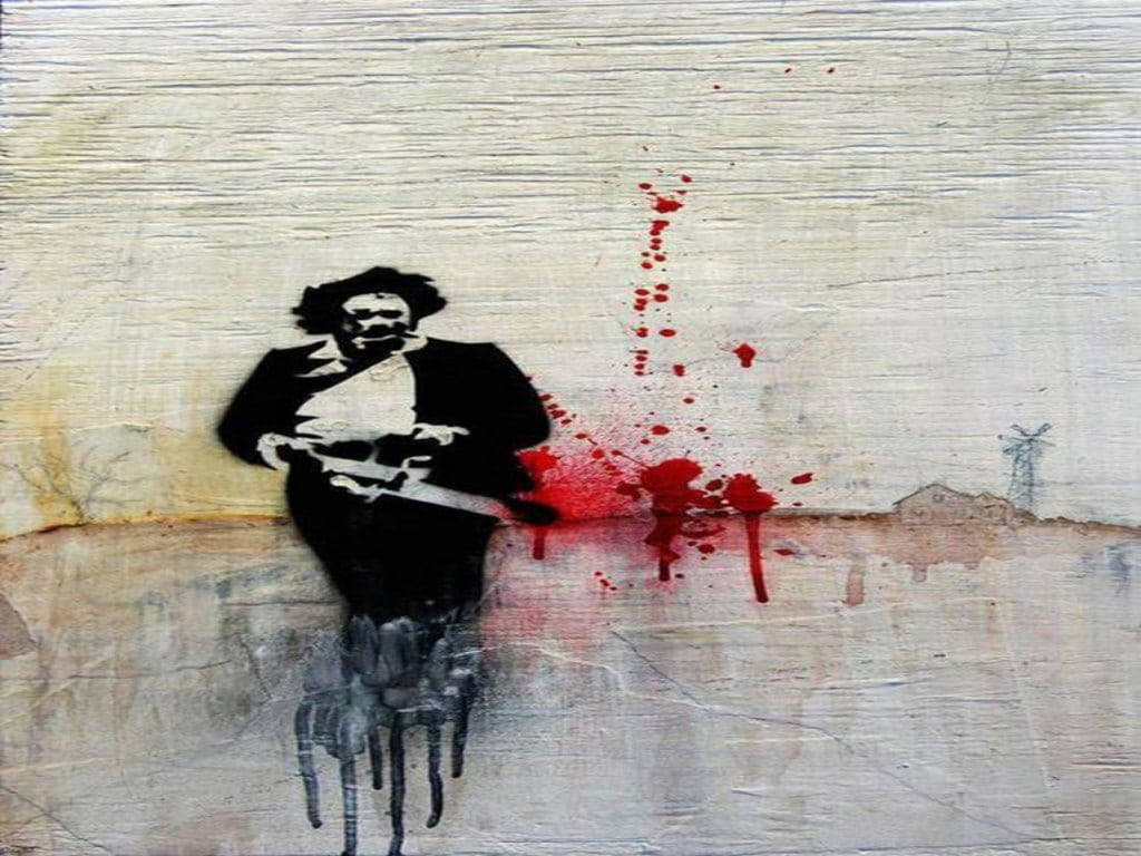 Leatherface Color Stain Art Wallpaper