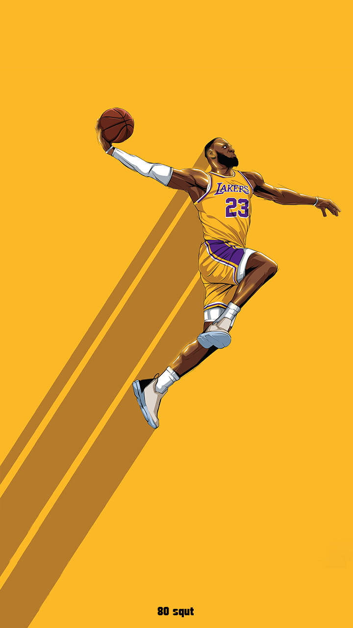 Lebron Basketball Dunk Vector Art Wallpaper