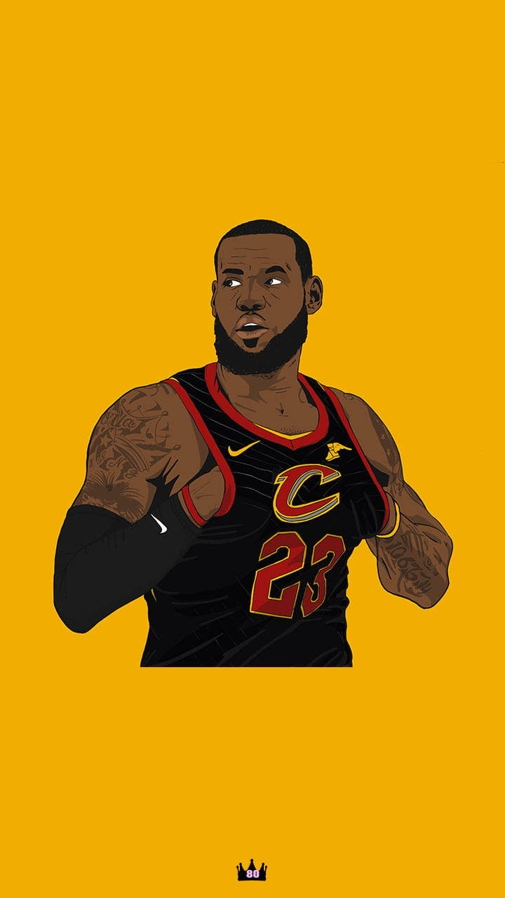 Lebron James In Action: A Tribute To The King's Skill And Passion For The Cavaliers. Wallpaper
