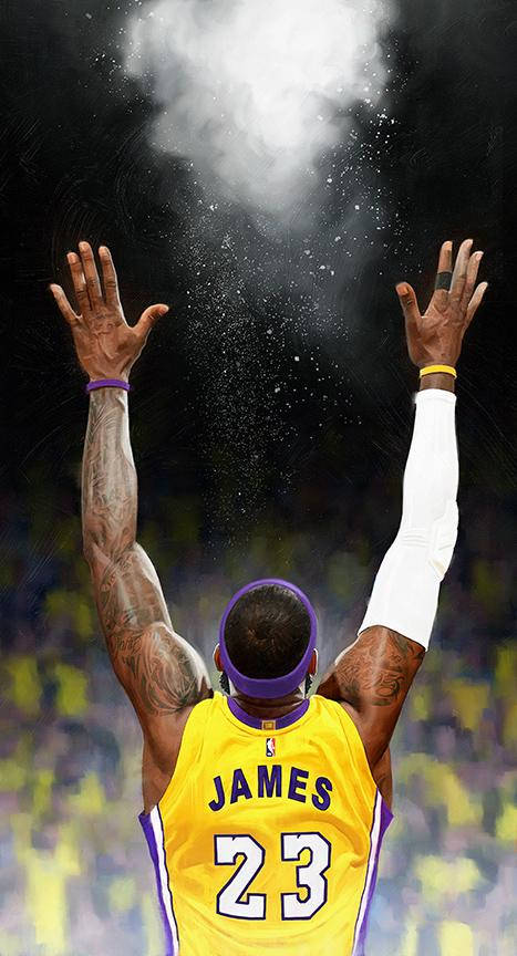 Lebron James Lakers Raised Hands Wallpaper