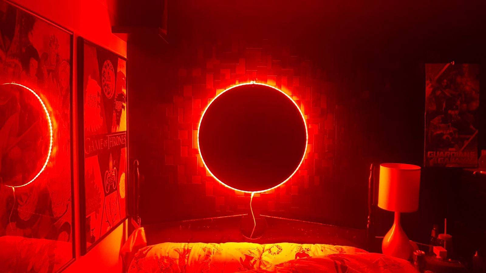Led Light Red Circle Wallpaper