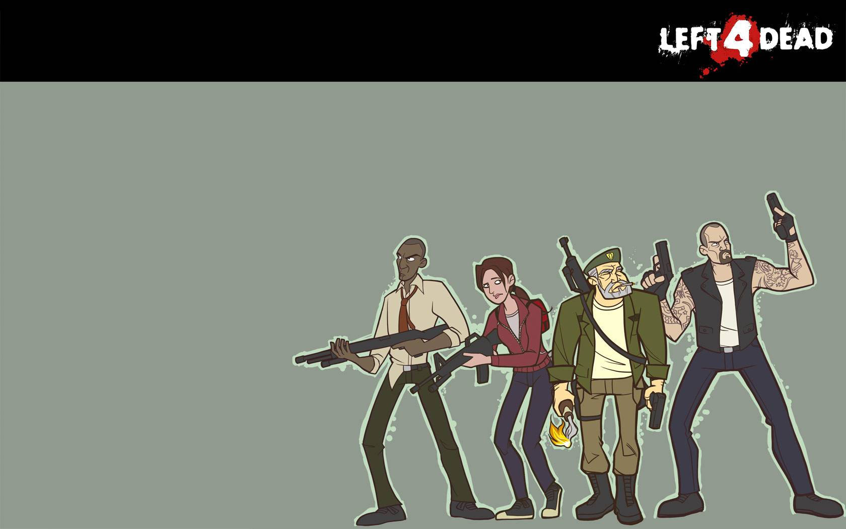 Left 4 Dead Survivor Cartoon Art Wallpaper