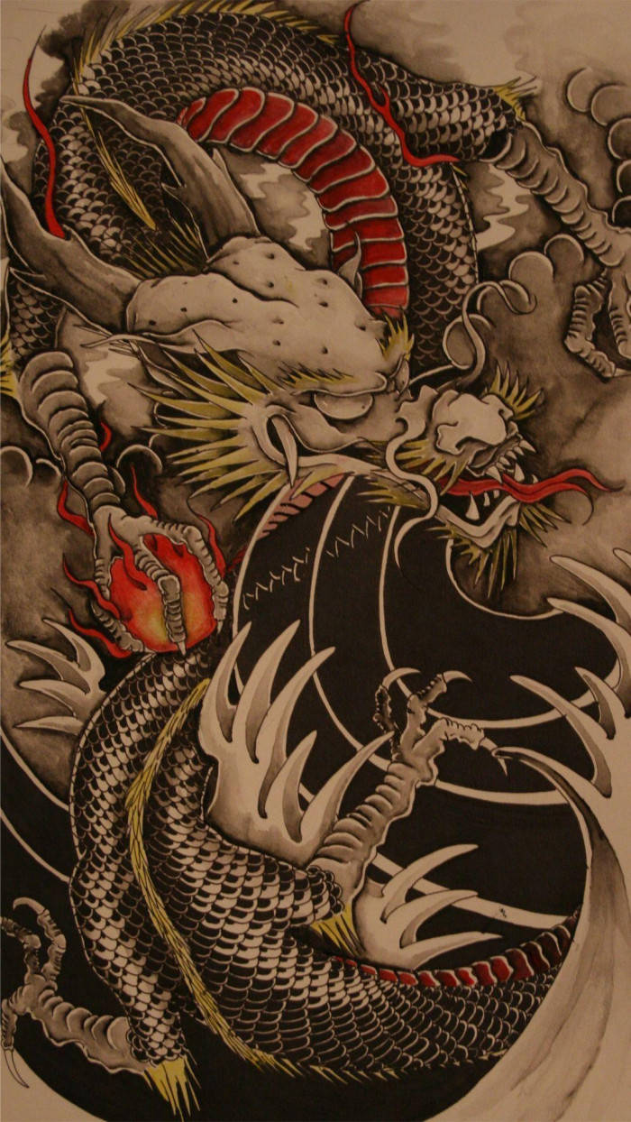 Legendary Brown Chinese Dragon Wallpaper