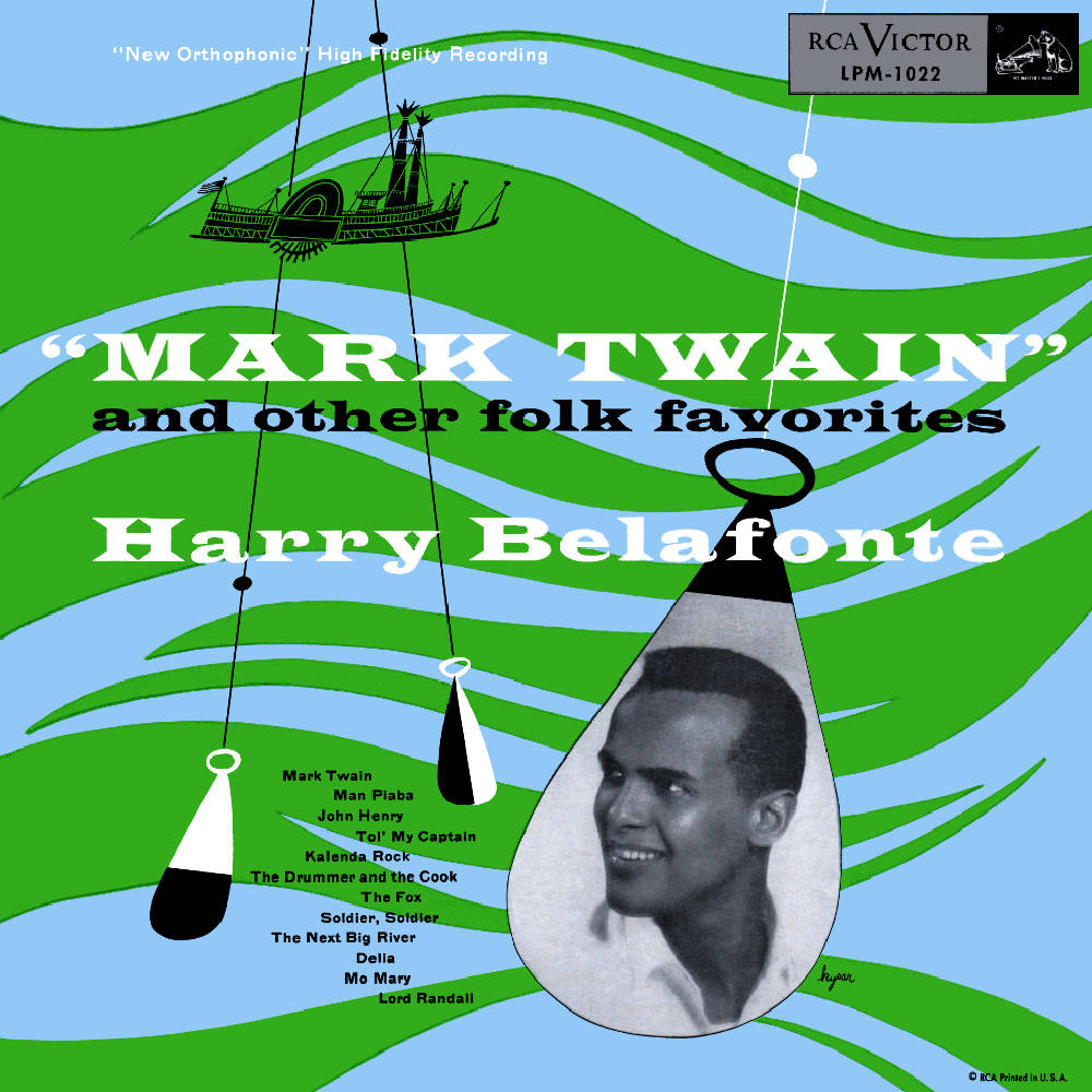 Legendary Singer Harry Belafonte With Mark Twain And Various Folk Favorites Album Cover Wallpaper