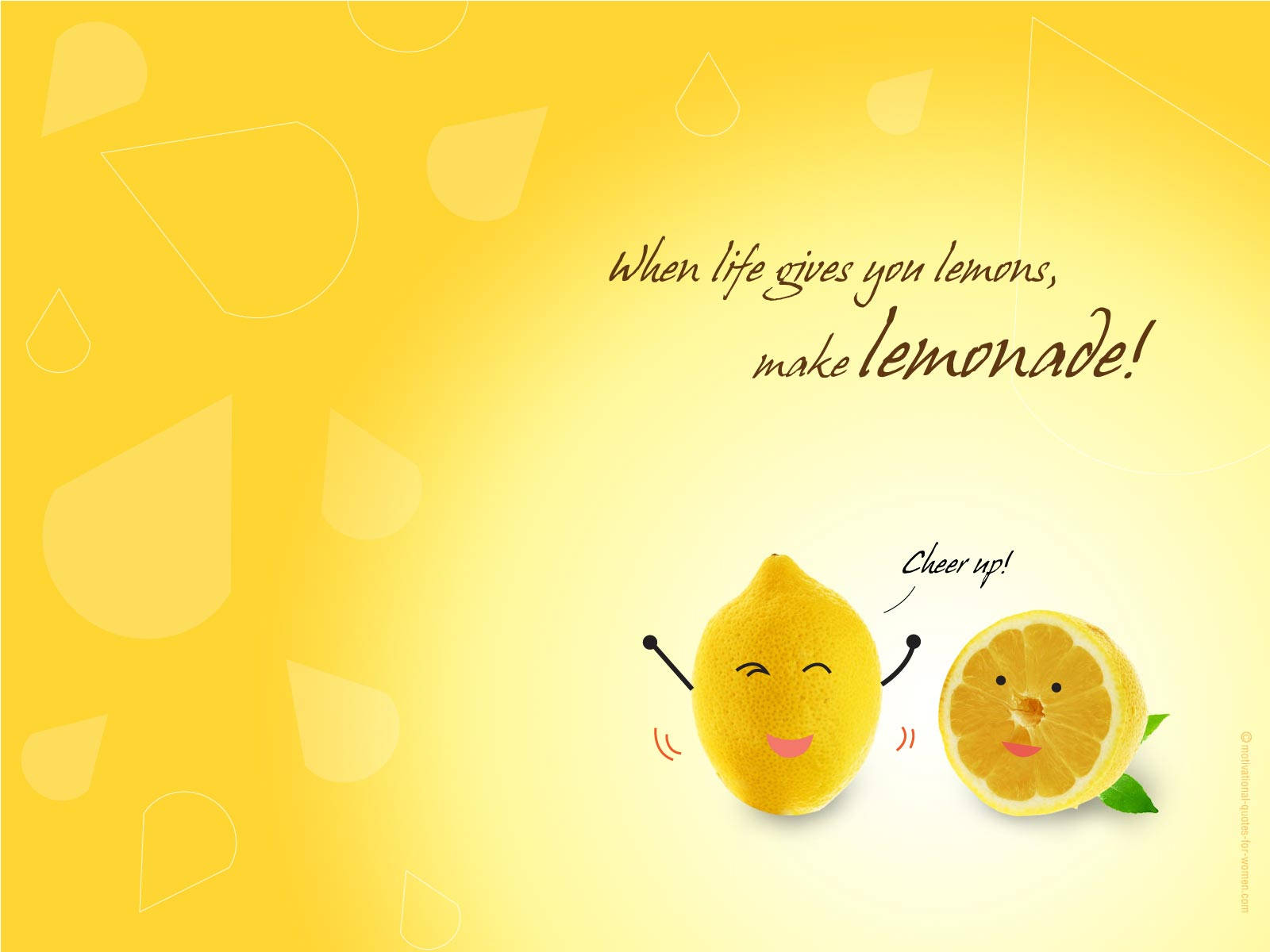 Lemonade Quote On Being Optimistic Wallpaper