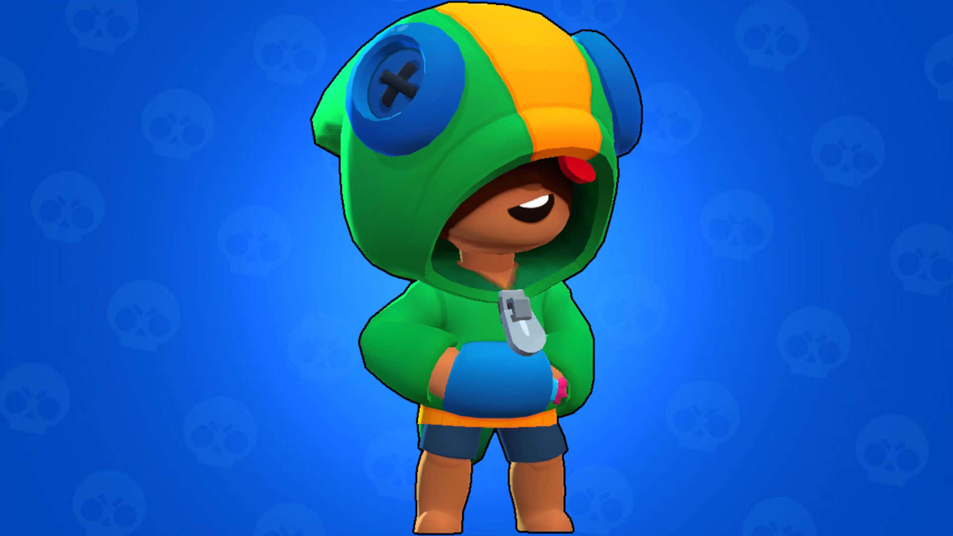 Download free Leon Brawl Stars On Blue Background Wallpaper -  MrWallpaper.com