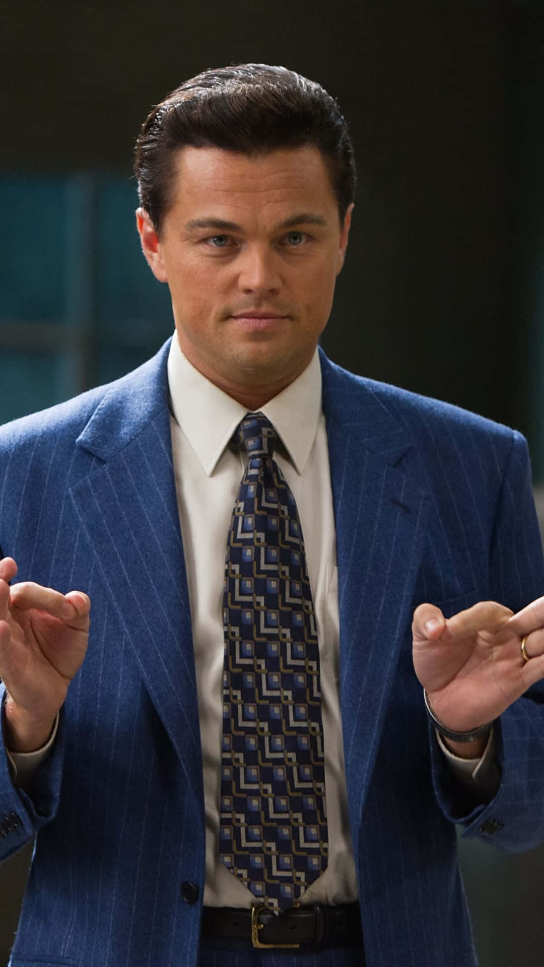 Download free Leonardo Dicaprio Embracing His Iconic Role As Jordan Belfort  In The Wolf Of Wall Street Wallpaper - MrWallpaper.com