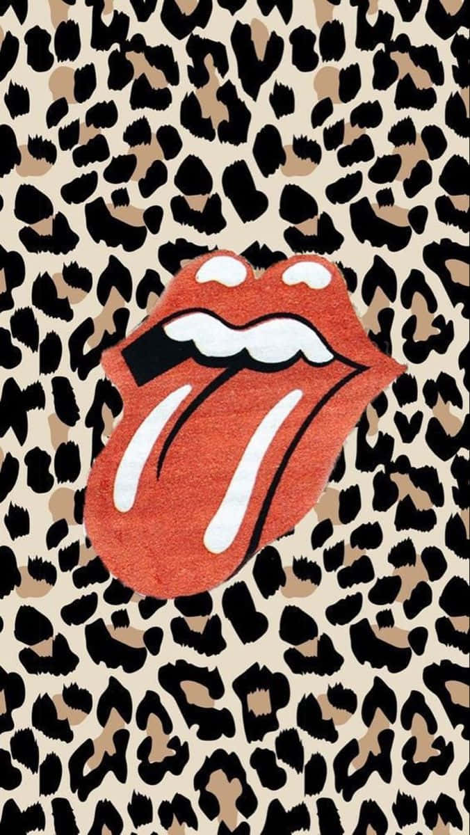 Leopard Red Lips Tongue Out Wallpaper