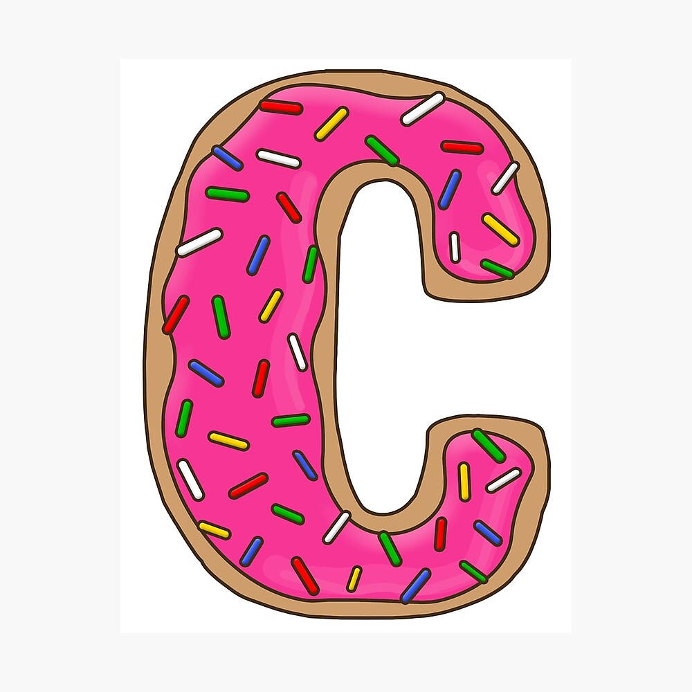 Letter C Doughnut With Candy Sprinkles Wallpaper