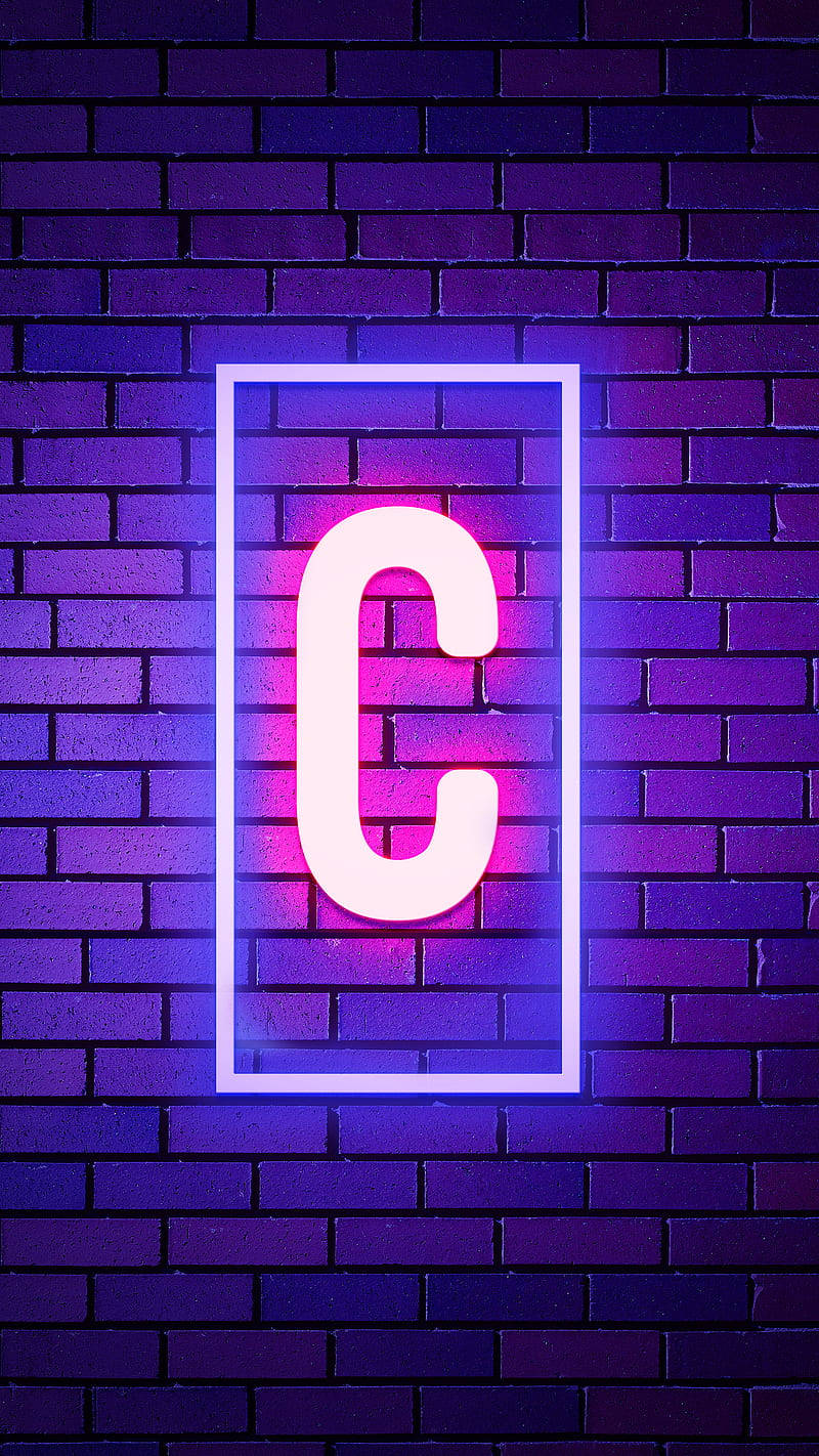 Letter C Neon Light Wallpaper