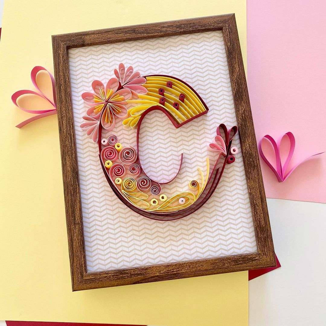 Letter C Paper Art Craft Wallpaper