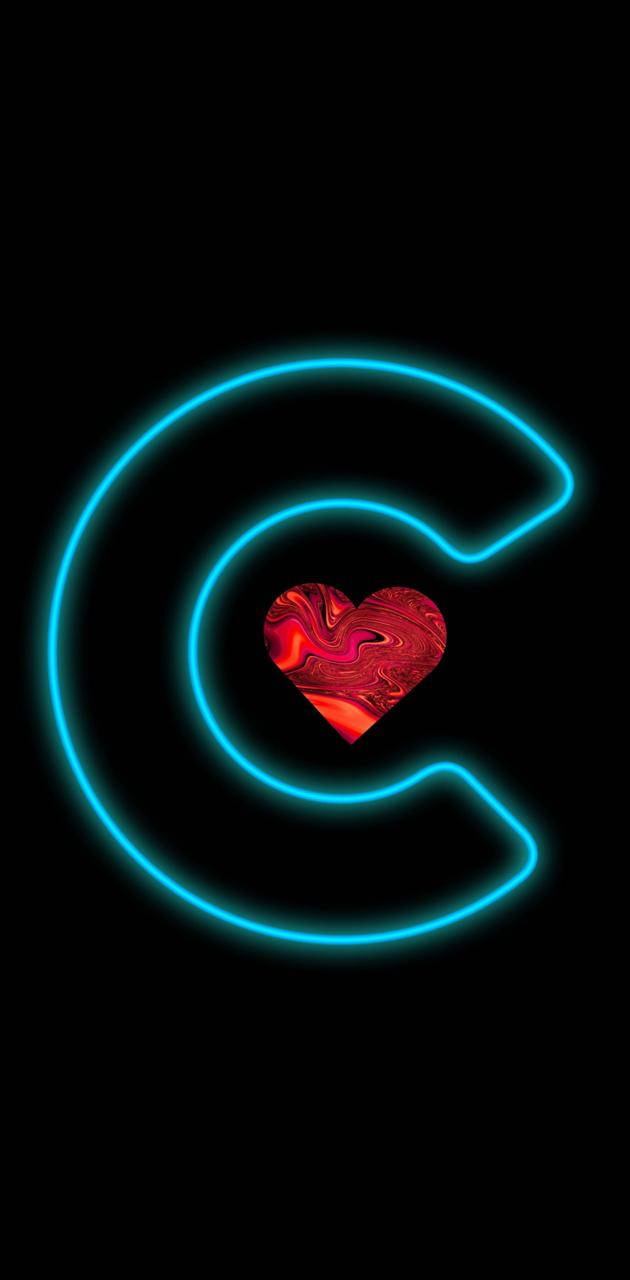 Letter C With Heart Wallpaper