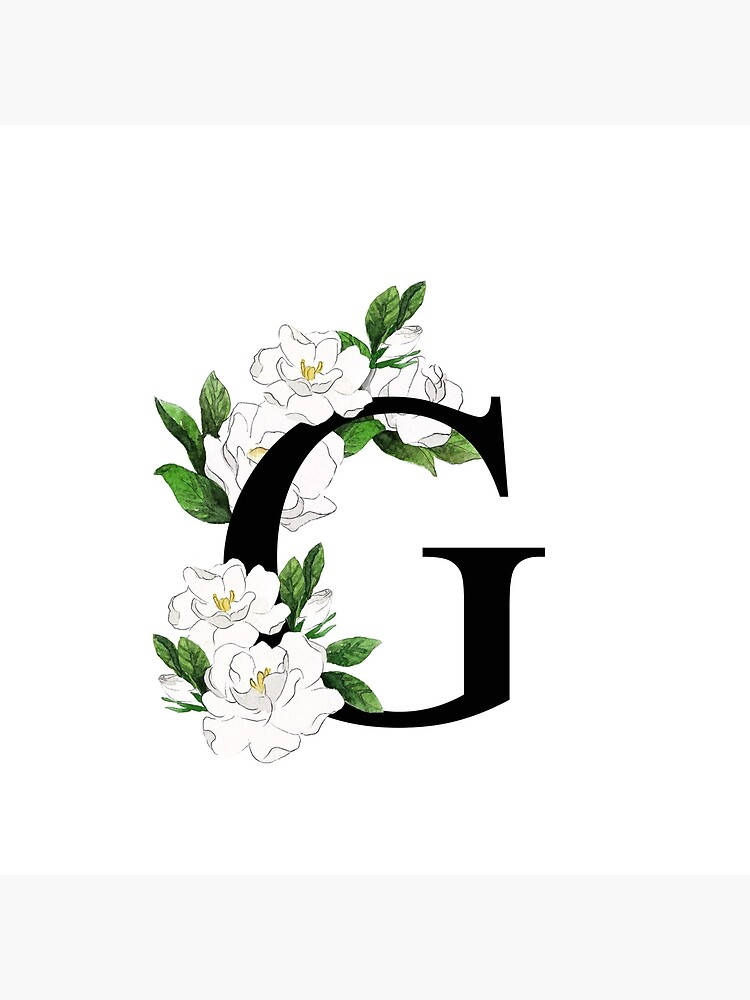 Letter G With White Flowers Wallpaper