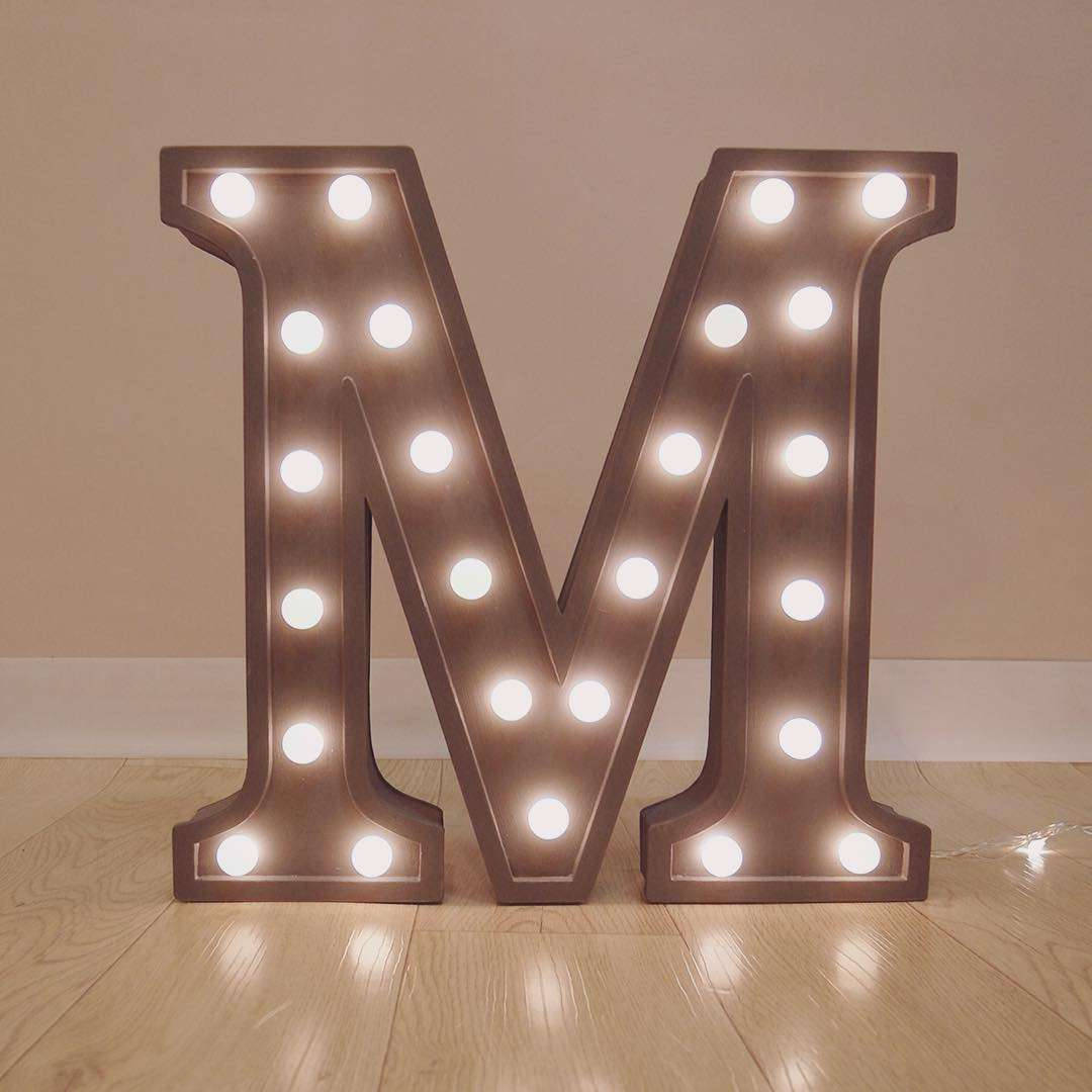 Letter M Led Lights Wallpaper