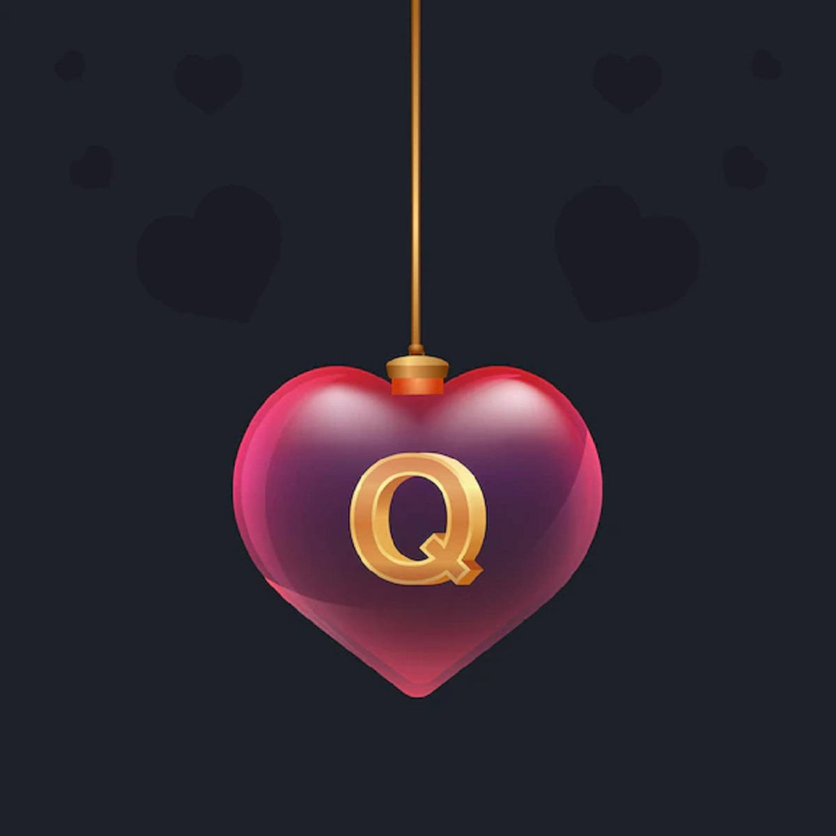 Letter Q Heart Pendant Wallpaper
