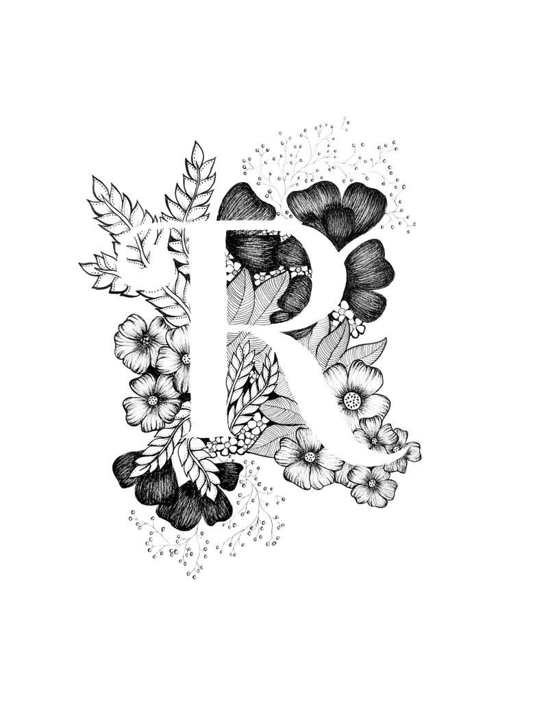 Letter R Flowers Wallpaper