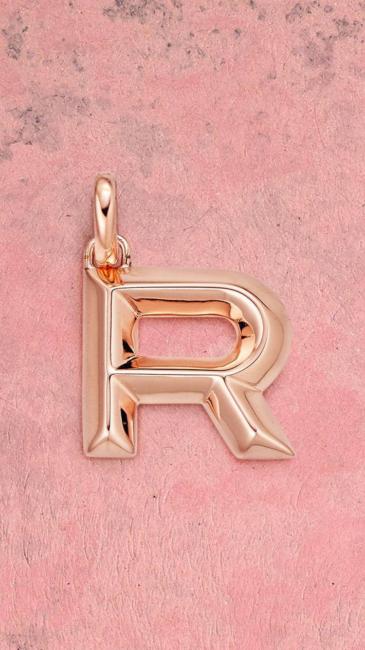 Letter R Pink Pendant Wallpaper