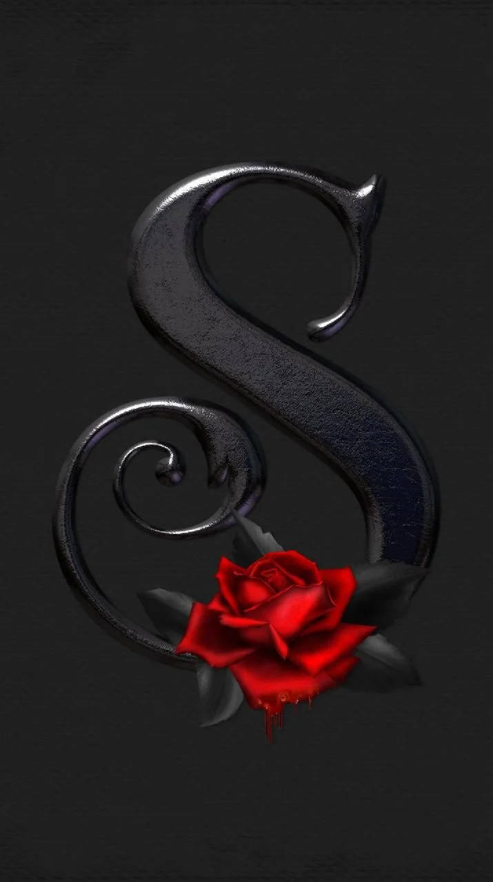 Letter S With Red Rose Wallpaper