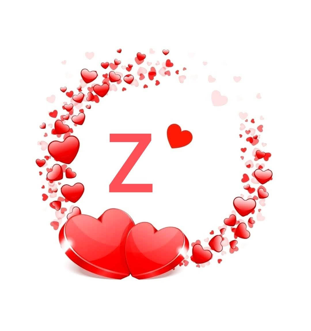 Letter Z With Red Hearts Wallpaper