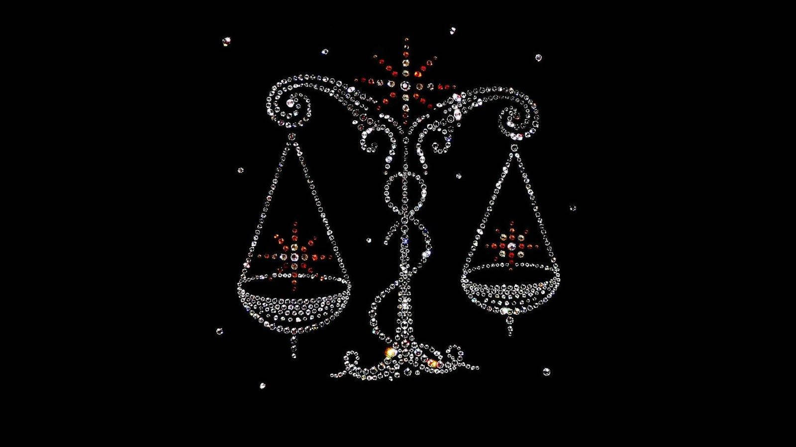 Libra Bejeweled Scale Wallpaper