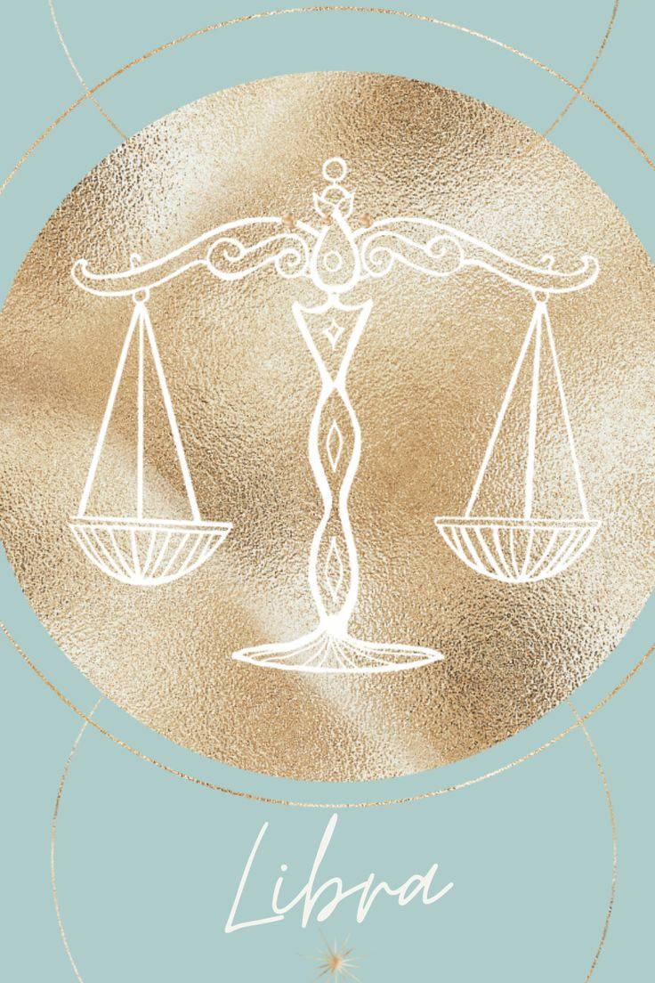 Libra Gold And Blue Wallpaper
