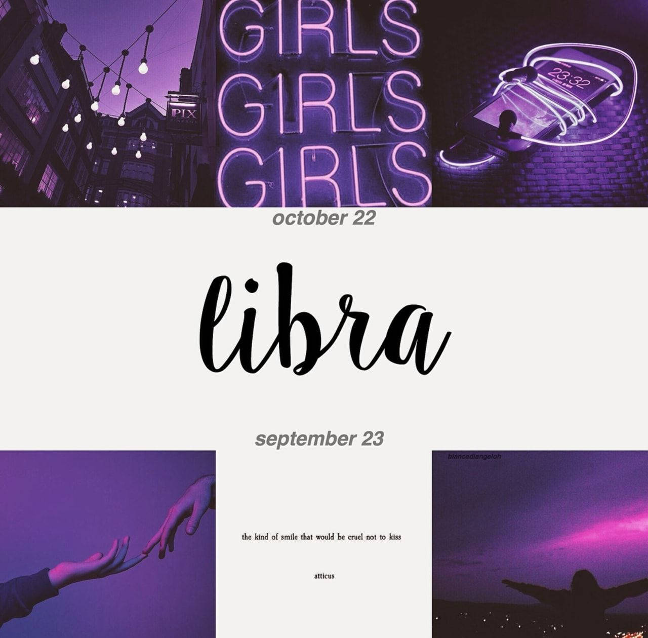 Libra Purple Collage Wallpaper