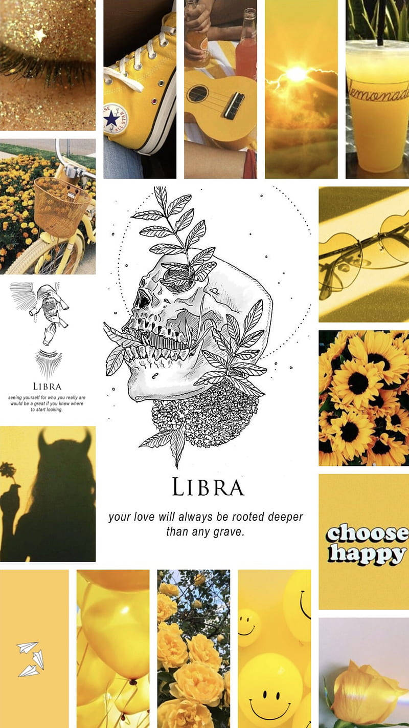 Libra Yellow Collage Wallpaper