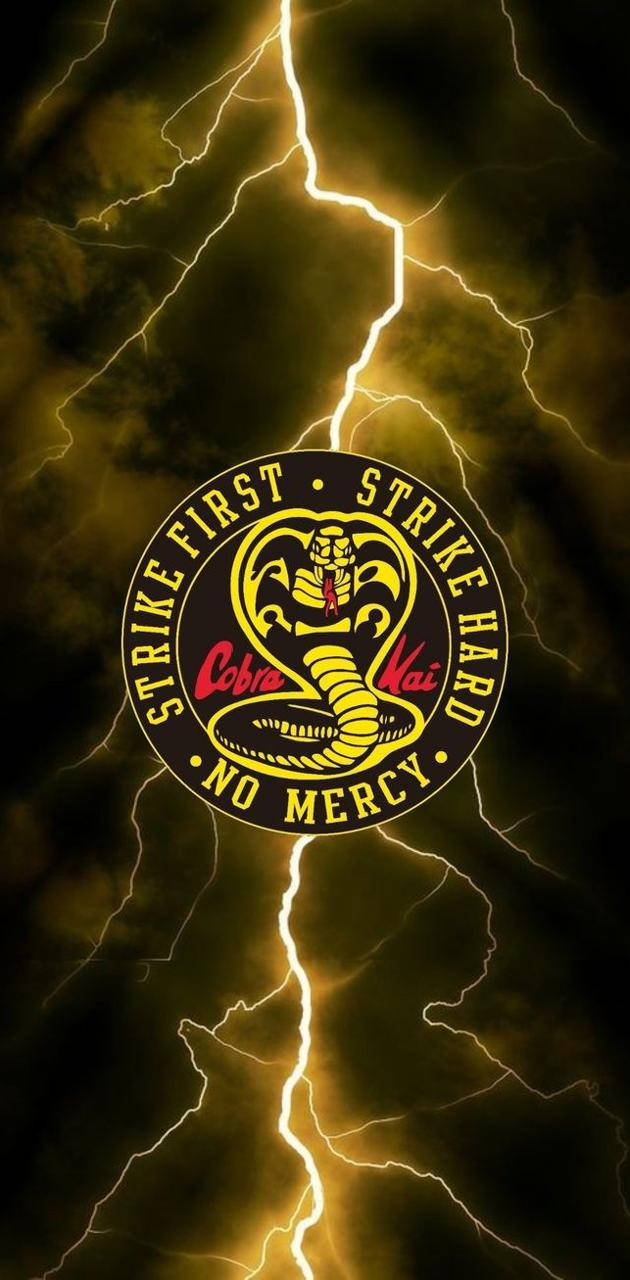 Lightning Bolts On Snake Logo As A Cobra Kai Phone Wallpaper