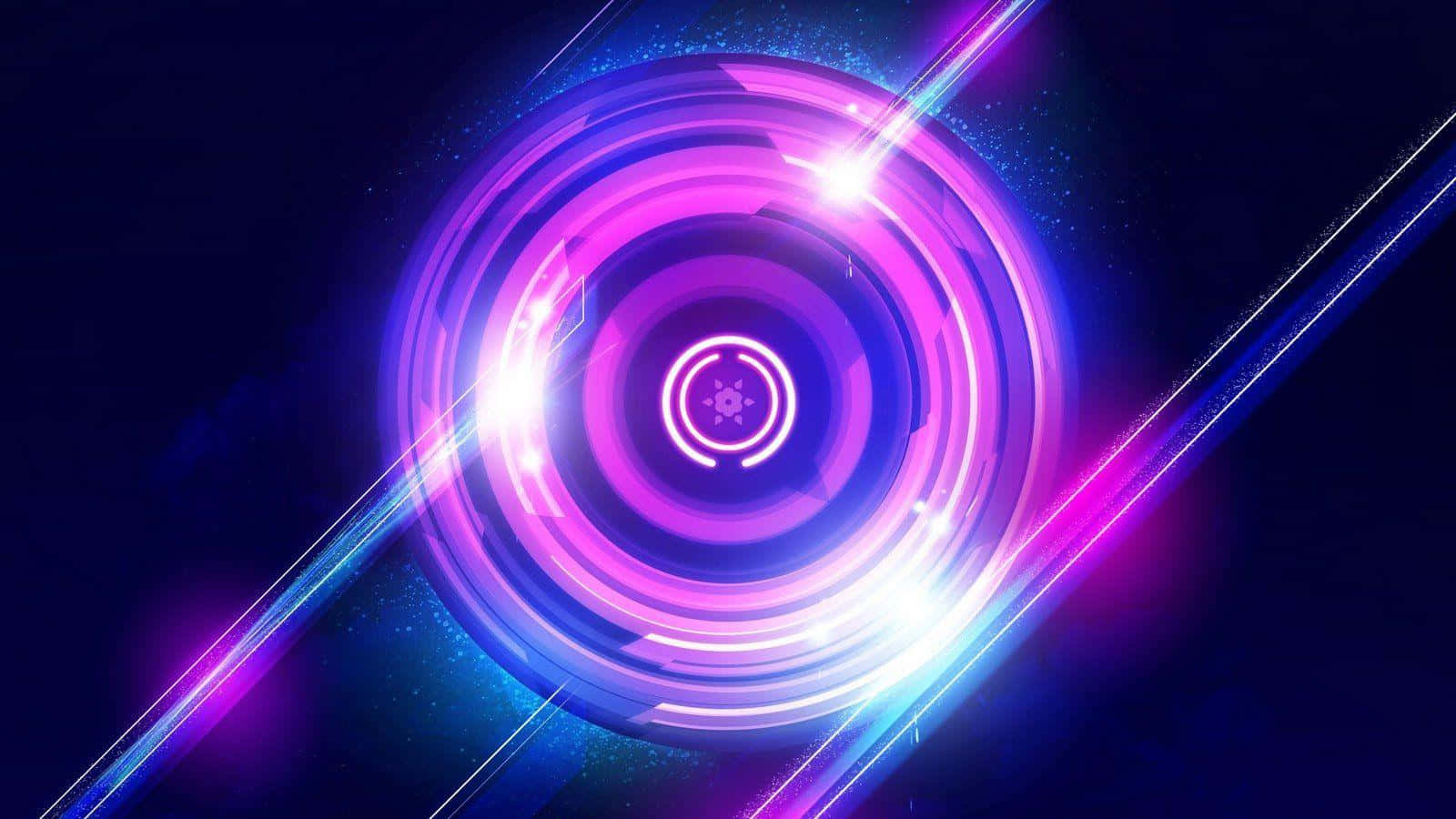 Lights Neon Purple Blue Orb Wallpaper
