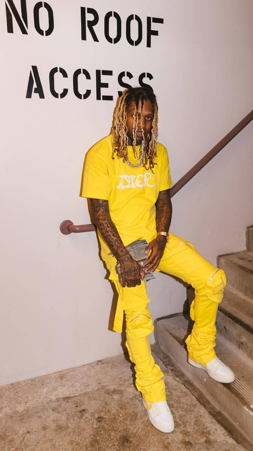 Lil durk hot sale yellow hoodie