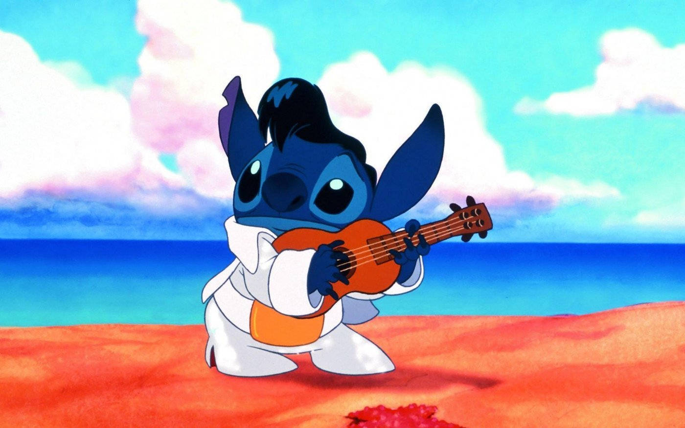 Lilo Stitch In Elvis Presley Costume Wallpaper