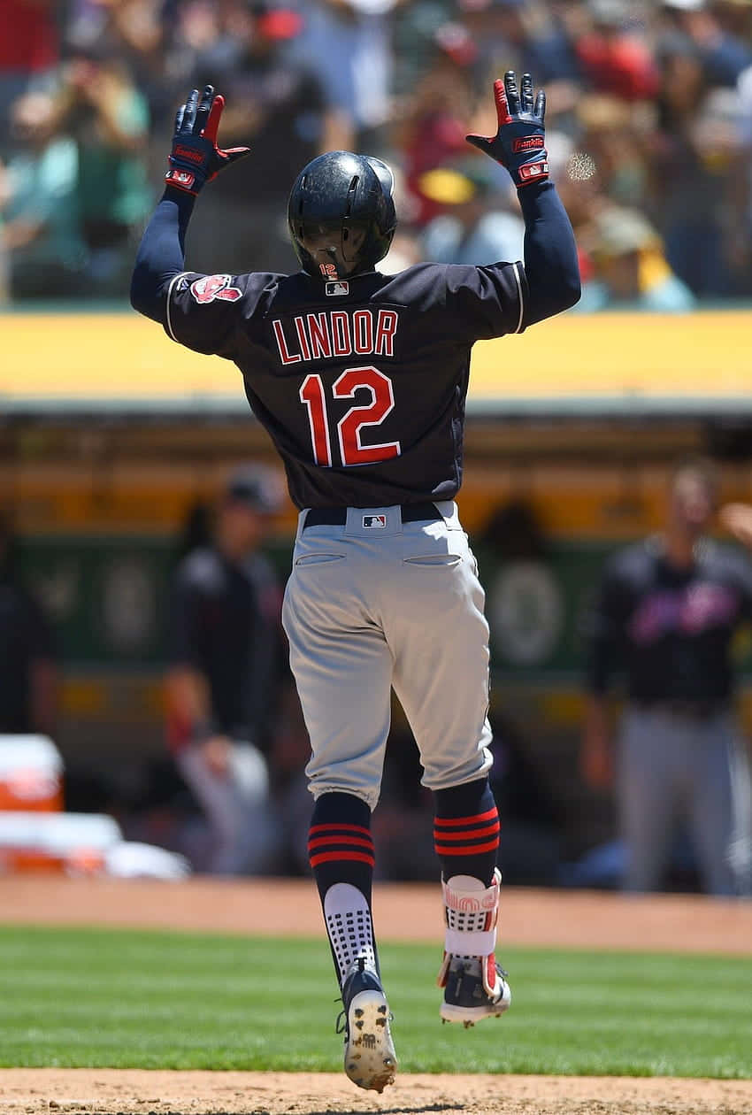 Lindor Celebration On Field Wallpaper