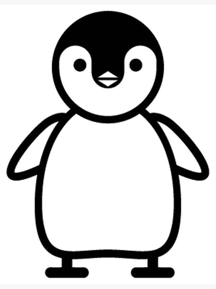 Line Art Baby Penguin Wallpaper