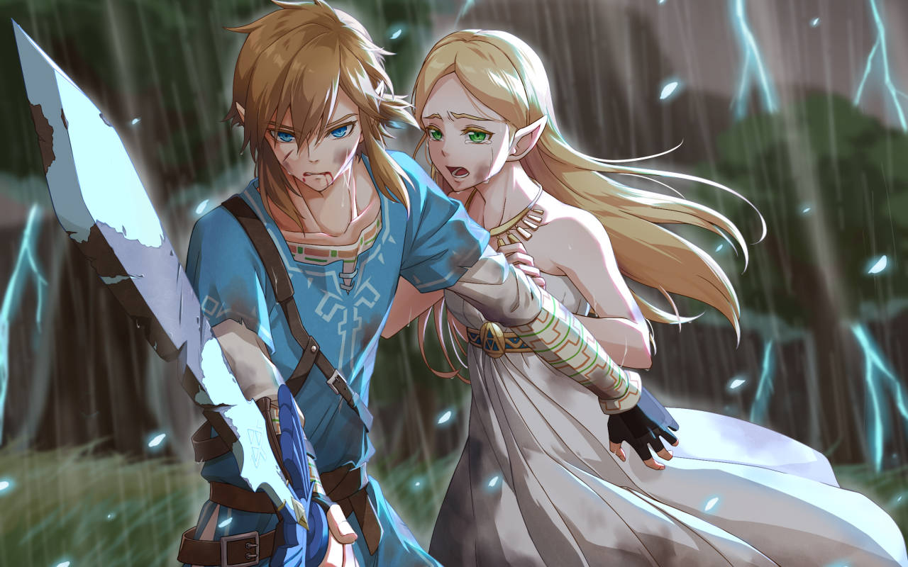 Link, Princess Zelda, Crying, Tears Wallpaper