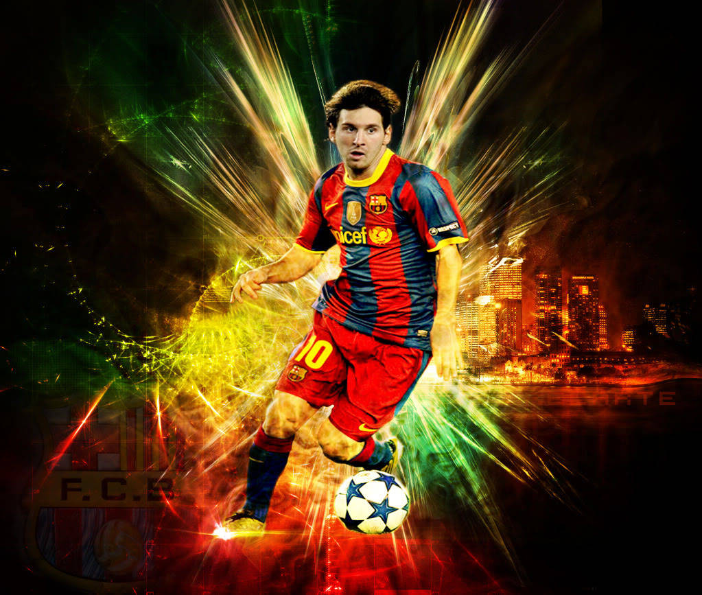 Lionel Messi Lights Up The City Wallpaper