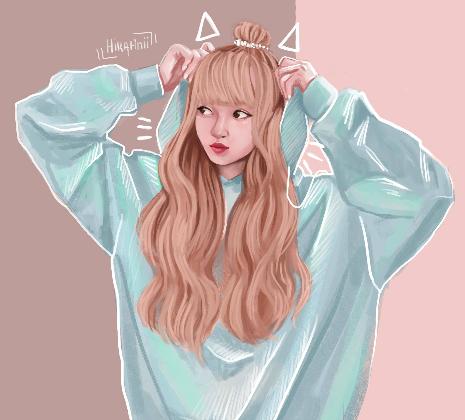 Download free Lisa Of Blackpink Anime Cat Version Wallpaper -  MrWallpaper.com